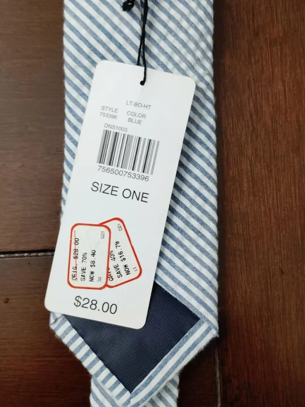 Lord & Taylor NWT seersucker design boys tie ages 6-13